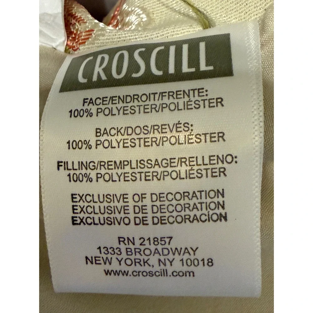 Croscill Queen Floral Daphne Comforter 2Shams Set Champagne Pink Green 3pc NWOT
